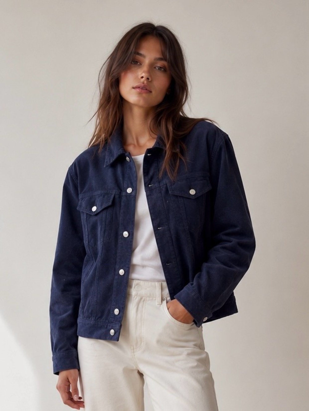 ZADIG & VOLTAIRE Navy Corduroy Trucker Jacket NWT Men’s S/ Women’s L MSRP $548